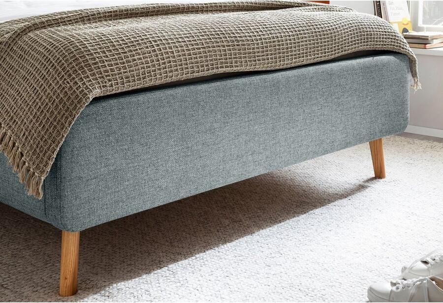 Meise Mobel Meise Möbel Lotte gestoffeerd bed houten lattenbodem hoofdbord doorgestikt - Foto 4