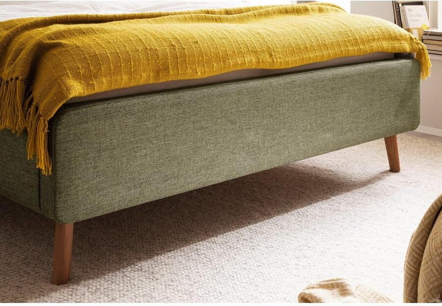 Meise Mobel Meise Möbel Lotte gestoffeerd bed houten lattenbodem hoofdbord doorgestikt - Foto 3