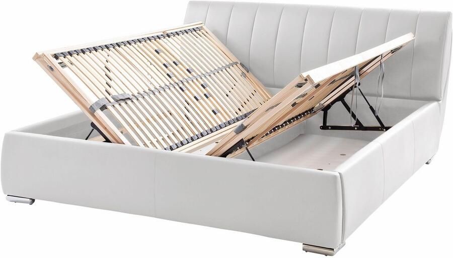 Meise EMOB Bed met opbergruimte Davos 200x200 kingsize wit Gestoffeerde tweepersoonsbedden Wit Hout; Kunstleer; Spaanplaat Gestoffeerde tweepersoonsbedden Tweepersoons Normaal bed Op voorraad - Foto 3