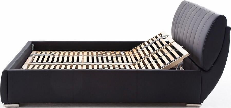 Meise Mobel Meise Möbel Bern Gestoffeerd bed metalen basis met chroom look hoofdeinde glad kunstleer - Foto 9