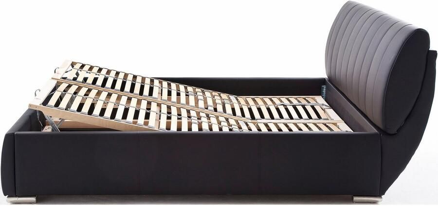 Meise Mobel Meise Möbel Bern Gestoffeerd bed metalen basis met chroom look hoofdeinde glad kunstleer - Foto 8