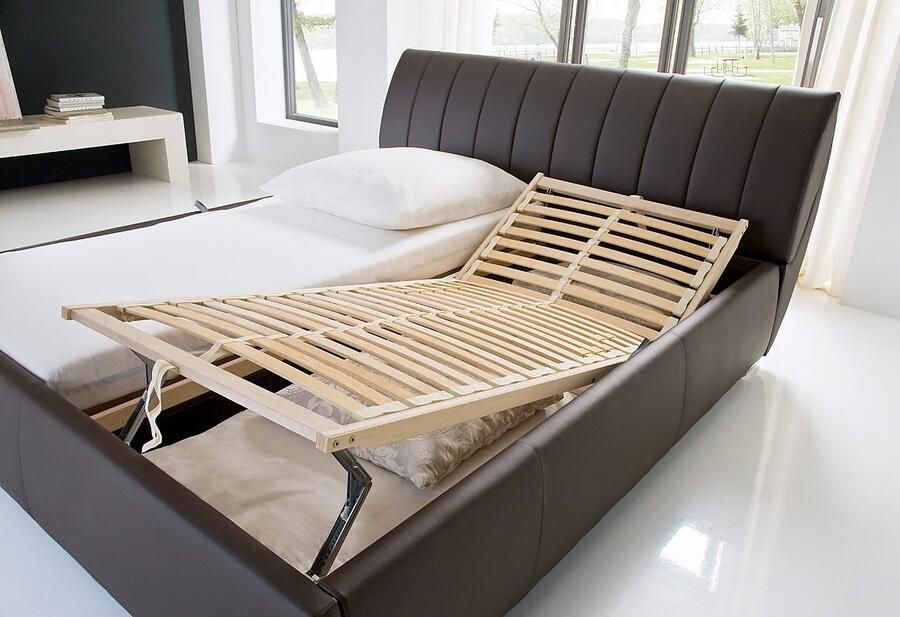 Meise EMOB Bed met opbergruimte Davos 180x200 bruin Gestoffeerde tweepersoonsbedden Bruin Hout; Kunstleer; Spaanplaat Gestoffeerde tweepersoonsbedden Tweepersoons Normaal bed Op voorraad - Foto 3