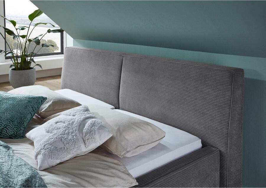 Meise Mobel Meise Möbel Magnum gestoffeerd bed houten lattenbodem zwart