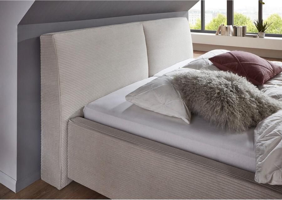 Meise EMOB Tweepersoonsbed Mitoma 160 x 200 cm Beigekleurig design Gestoffeerde tweepersoonsbedden Beige Stof Gestoffeerde tweepersoonsbedden Tweepersoons Normaal bed Op voorraad