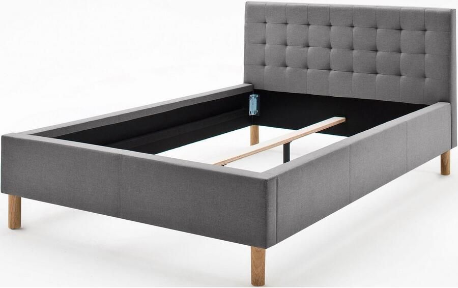 Meise EMOB Bed Marilou 120x200 grijs Gestoffeerde twijfelaarbedden Grijs Polyester Gestoffeerde twijfelaarbedden Twijfelaar (120 cm breed) Normaal bed Op voorraad - Foto 4