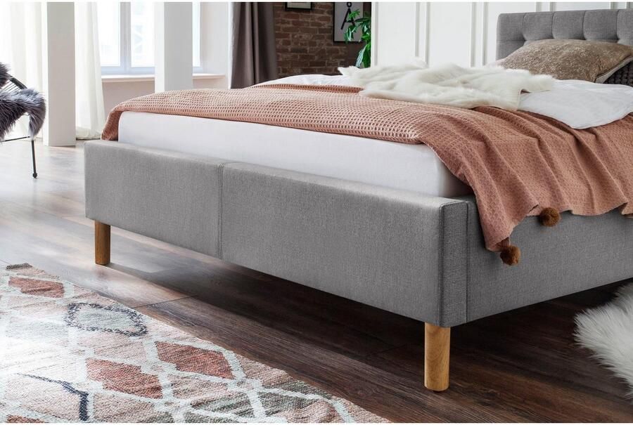 Meise EMOB Bed Marilou 120x200 grijs Gestoffeerde twijfelaarbedden Grijs Polyester Gestoffeerde twijfelaarbedden Twijfelaar (120 cm breed) Normaal bed Op voorraad - Foto 2