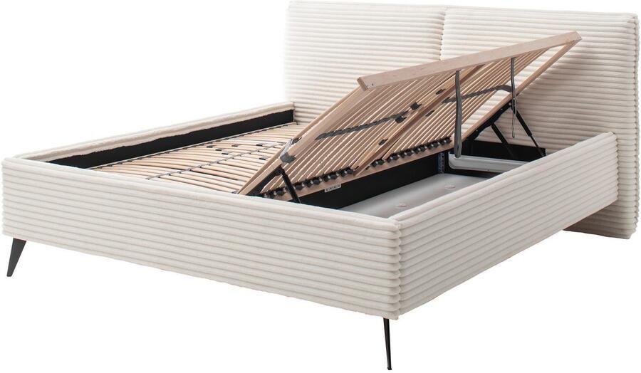 Meise EMOB Tweepersoonsbed Rasmus 180 x 200 cm Lichtbeige ontwerp Gestoffeerde tweepersoonsbedden Beige Stof Gestoffeerde tweepersoonsbedden Tweepersoons Normaal bed Op voorraad - Foto 12