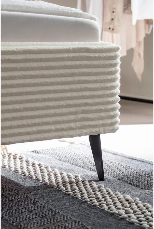 Meise EMOB Tweepersoonsbed Rasmus 180 x 200 cm Lichtbeige ontwerp Gestoffeerde tweepersoonsbedden Beige Stof Gestoffeerde tweepersoonsbedden Tweepersoons Normaal bed Op voorraad - Foto 5