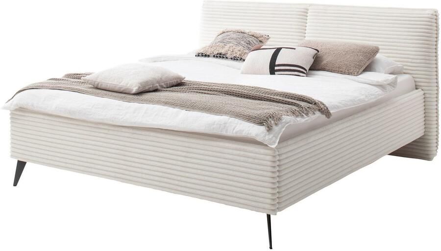 Meise EMOB Tweepersoonsbed Rasmus 180 x 200 cm Lichtbeige ontwerp Gestoffeerde tweepersoonsbedden Beige Stof Gestoffeerde tweepersoonsbedden Tweepersoons Normaal bed Op voorraad - Foto 14