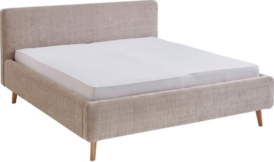 Meise Mobel Meise Möbel Mattis gestoffeerd bed houten basis hoofdbord glad - Foto 10