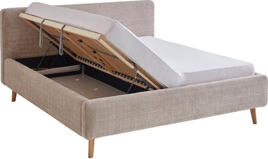 Meise EMOB Tweepersoonsbed Younes 180x200cm met opbergruimte beige Gestoffeerde tweepersoonsbedden Beige Polyester; Katoen Gestoffeerde tweepersoonsbedden Tweepersoons Normaal bed Op voorraad - Foto 11