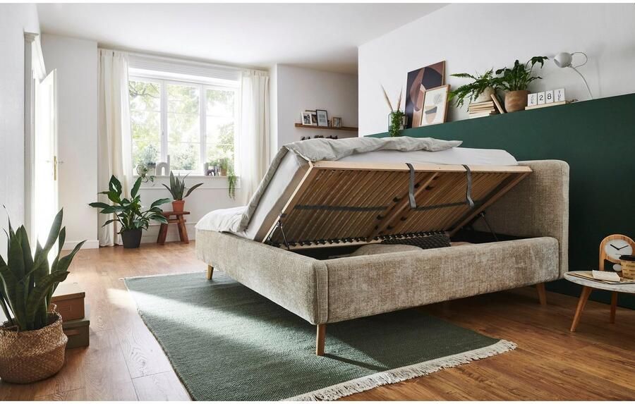 Meise EMOB Tweepersoonsbed Younes 180x200cm met opbergruimte beige Gestoffeerde tweepersoonsbedden Beige Polyester; Katoen Gestoffeerde tweepersoonsbedden Tweepersoons Normaal bed Op voorraad - Foto 8
