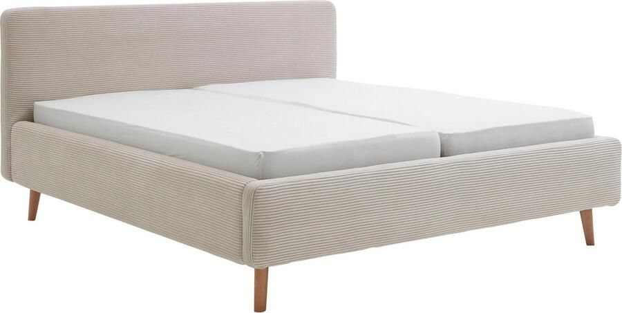 Meise EMOB Gestoffeerd bed Madras 140x200cm ribfluweel beige Gestoffeerde tweepersoonsbedden Beige Velours; Polyester Gestoffeerde tweepersoonsbedden Tweepersoons Normaal bed Op voorraad - Foto 8