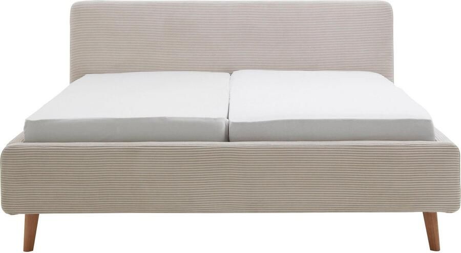 Meise EMOB Gestoffeerd bed Madras 140x200cm ribfluweel beige Gestoffeerde tweepersoonsbedden Beige Velours; Polyester Gestoffeerde tweepersoonsbedden Tweepersoons Normaal bed Op voorraad - Foto 8