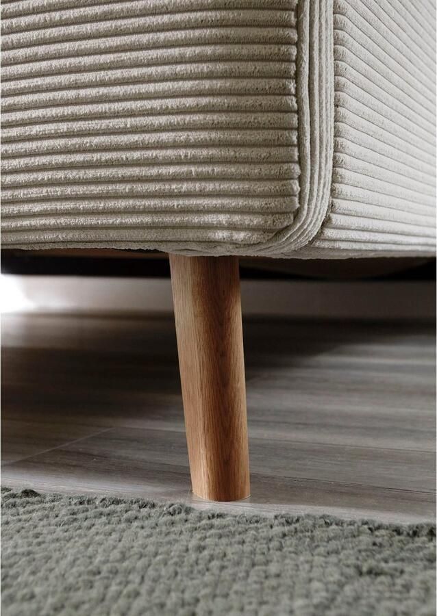 Meise EMOB Gestoffeerd bed Madras 140x200cm ribfluweel beige Gestoffeerde tweepersoonsbedden Beige Velours; Polyester Gestoffeerde tweepersoonsbedden Tweepersoons Normaal bed Op voorraad - Foto 4