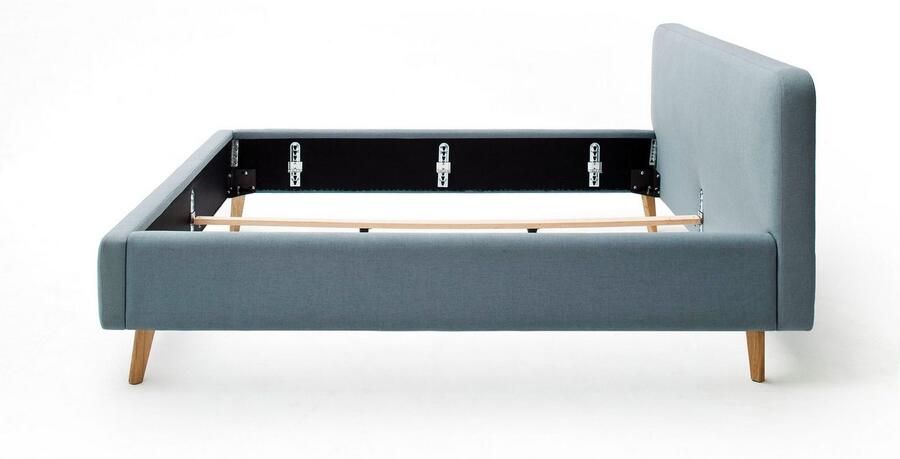 Meise EMOB Gestoffeerd bed Tony 160x200 ijsblauw Gestoffeerde tweepersoonsbedden Blauw Textiel; Polyester Gestoffeerde tweepersoonsbedden Tweepersoons Normaal bed Op voorraad - Foto 8