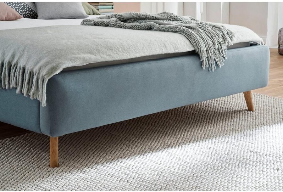 Meise EMOB Gestoffeerd bed Tony 160x200 ijsblauw Gestoffeerde tweepersoonsbedden Blauw Textiel; Polyester Gestoffeerde tweepersoonsbedden Tweepersoons Normaal bed Op voorraad - Foto 5