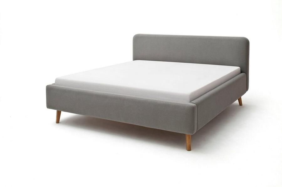 Meise Mobel Meise Möbel Mattis gestoffeerd bed houten basis hoofdbord glad - Foto 12