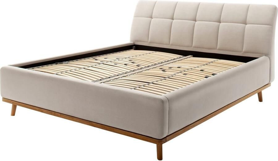 Meise EMOB Gecapitonneerd bed Cézanne 160x200cm met opbergruimte beige eik Gestoffeerde tweepersoonsbedden Beige Polyester Gestoffeerde tweepersoonsbedden Tweepersoons Normaal bed Op voorraad - Foto 15