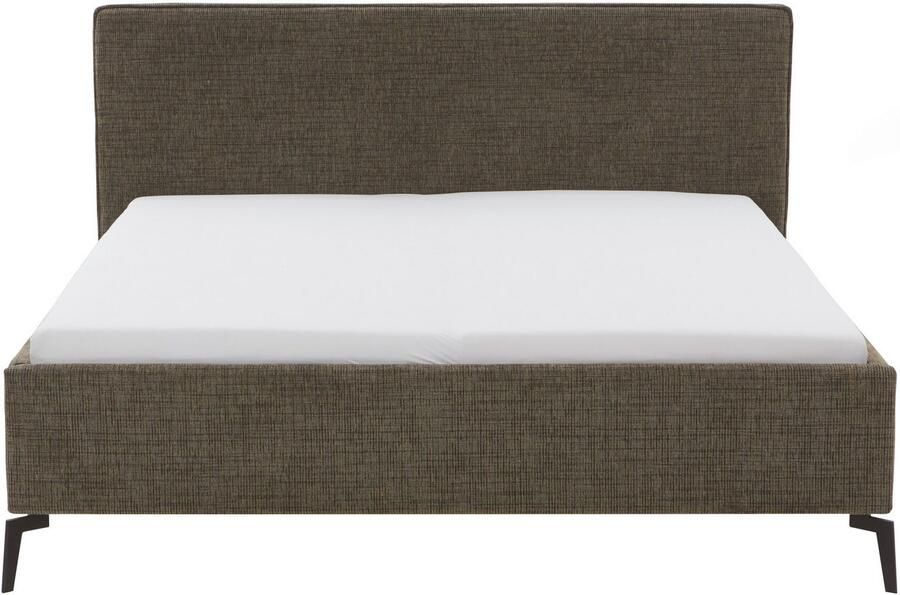 Meise.möbel Gestoffeerd bed Riva met eikenkleurige houten poten naar keuze met bedkist en lattenbodem - Foto 11