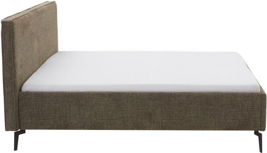 Meise.möbel Gestoffeerd bed Riva met eikenkleurige houten poten naar keuze met bedkist en lattenbodem - Foto 13