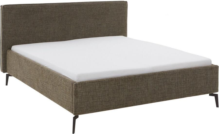 Meise.möbel Gestoffeerd bed Riva met eikenkleurige houten poten naar keuze met bedkist en lattenbodem - Foto 14