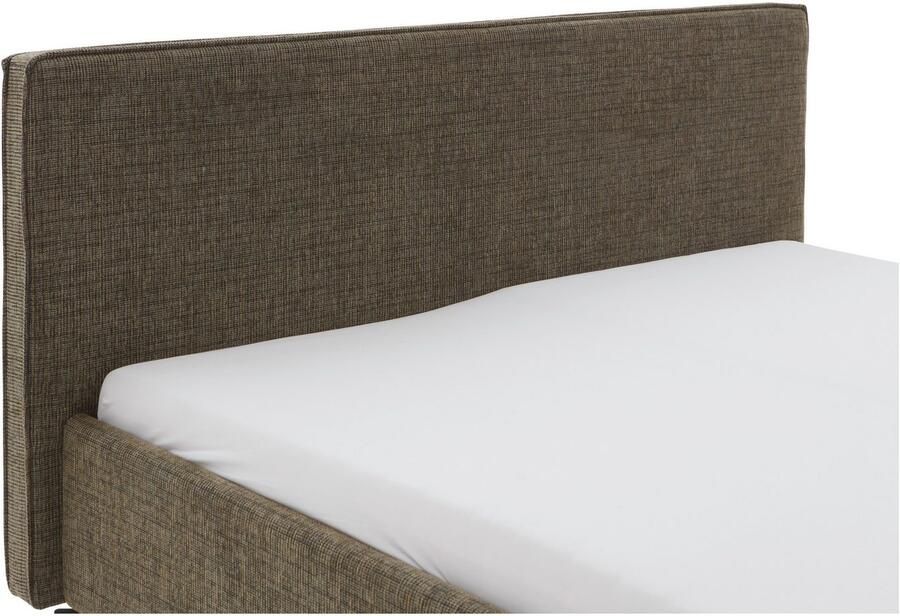 Meise.möbel Gestoffeerd bed Riva met eikenkleurige houten poten naar keuze met bedkist en lattenbodem - Foto 7