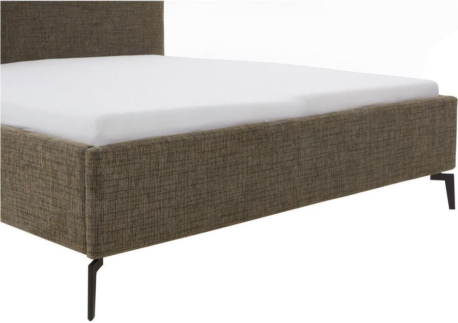 Meise.möbel Gestoffeerd bed Riva met eikenkleurige houten poten naar keuze met bedkist en lattenbodem - Foto 6