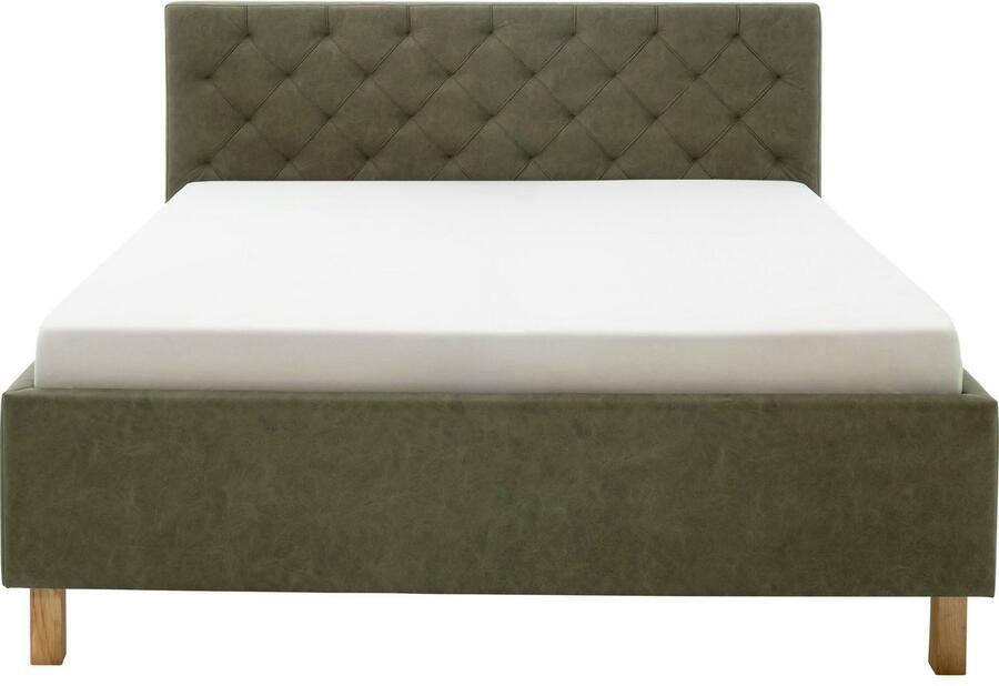 Meise Mobel Meise Möbel San Remo gestoffeerd bed met houten basis en hoofdbord met ruitvormige quilting - Foto 4