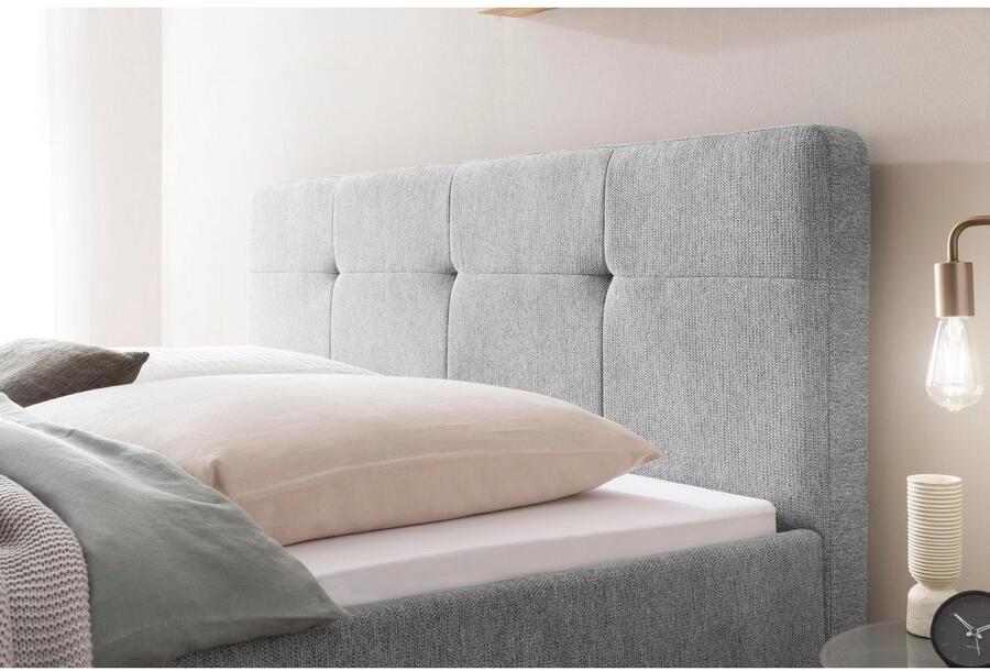 Meise.möbel Gestoffeerd bed Smart Hoofdbord met knoopdetails verkrijgbaar in twee maten - Foto 3