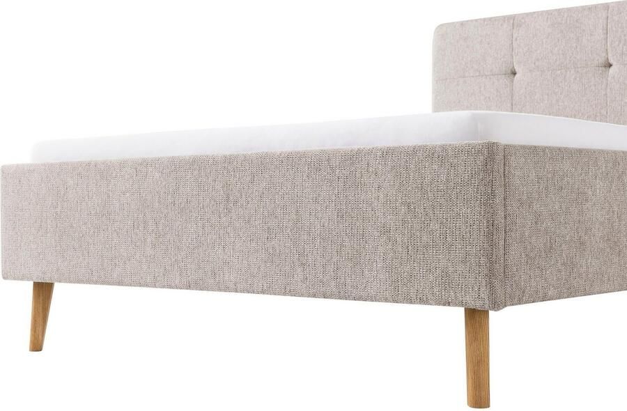 Meise.möbel Gestoffeerd bed Smart Hoofdbord met knoopdetails verkrijgbaar in twee maten - Foto 6