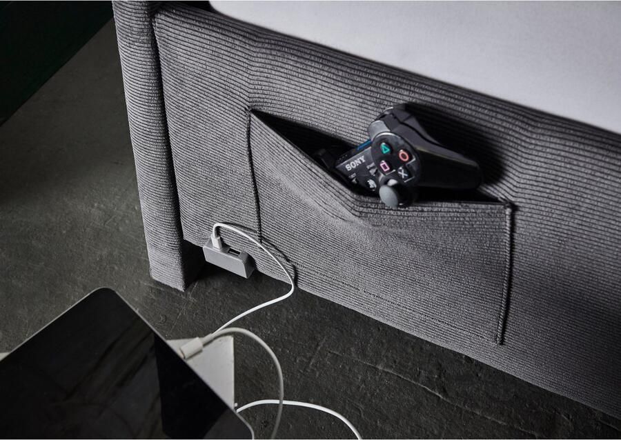 Meise EMOB Eenpersoonsbed Cool 120 x 200 cm Antraciet Gestoffeerde twijfelaarbedden Antraciet Stof Gestoffeerde twijfelaarbedden Twijfelaar (120 cm breed) Normaal bed Op voorraad - Foto 7