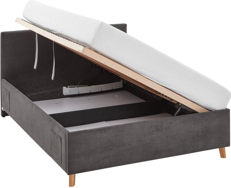 Meise.möbel Kinderledikant Blauw Bekleed bed naar keuze met bedkist tienerbed inclusief USB-aansluiting - Foto 2