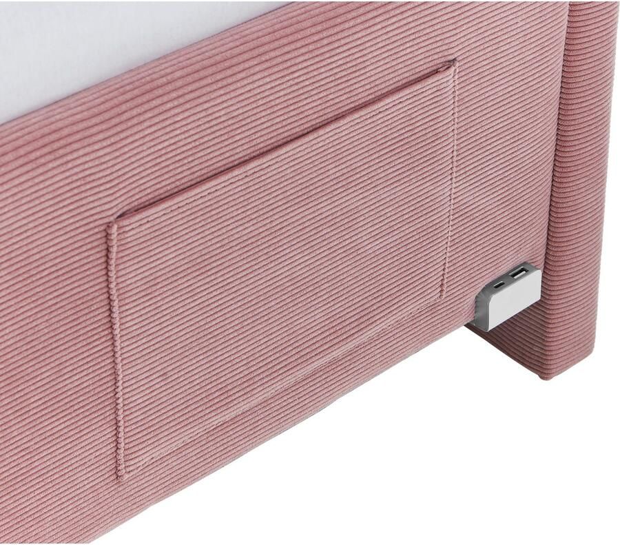 Meise EMOB Eenpersoonsbed Cool Met rugleuning 90 x 200 cm Roze design Gestoffeerde eenpersoonsbedden Roze Stof Gestoffeerde eenpersoonsbedden Eenpersoons Normaal bed Op voorraad - Foto 3
