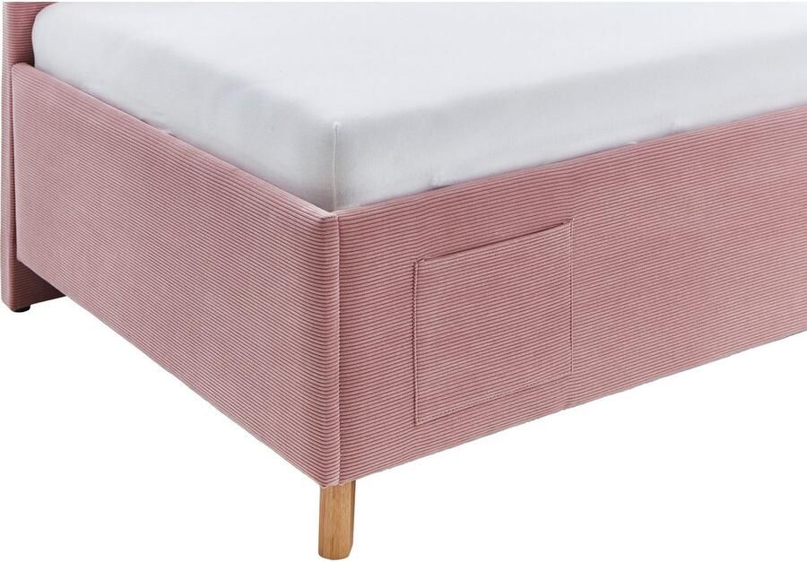 Meise EMOB Eenpersoonsbed Cool Met rugleuning 90 x 200 cm Roze design Gestoffeerde eenpersoonsbedden Roze Stof Gestoffeerde eenpersoonsbedden Eenpersoons Normaal bed Op voorraad - Foto 8