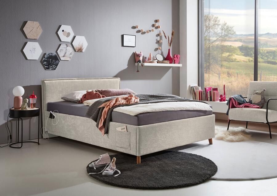 Meise Eenpersoonsbed Ollie 120 x 200 cm Beigekleurig design Gestoffeerde twijfelaarbedden Beige Stof Gestoffeerde twijfelaarbedden Twijfelaar (120 cm breed) Normaal bed Op voorraad - Foto 8