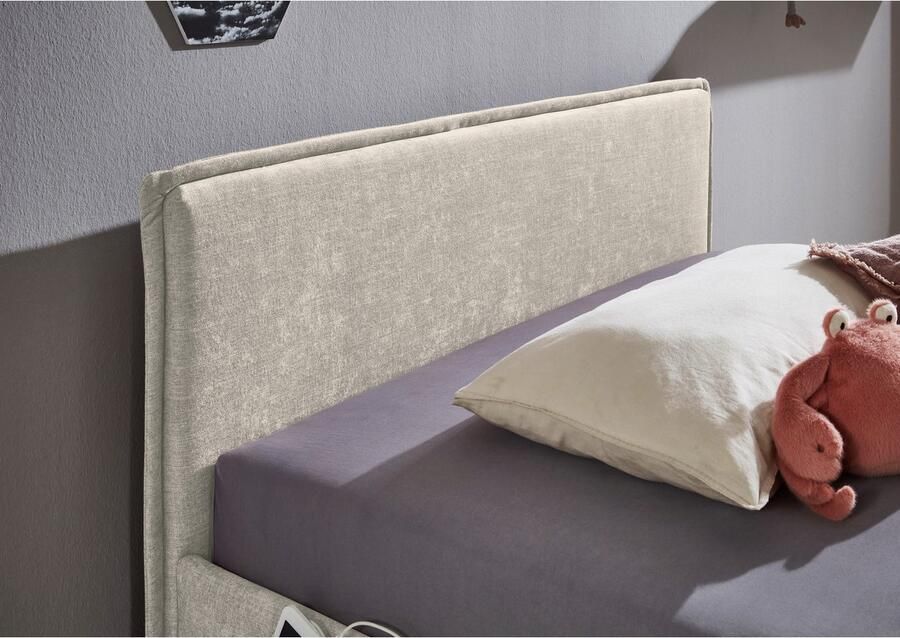 Meise Eenpersoonsbed Ollie 120 x 200 cm Beigekleurig design Gestoffeerde twijfelaarbedden Beige Stof Gestoffeerde twijfelaarbedden Twijfelaar (120 cm breed) Normaal bed Op voorraad - Foto 4
