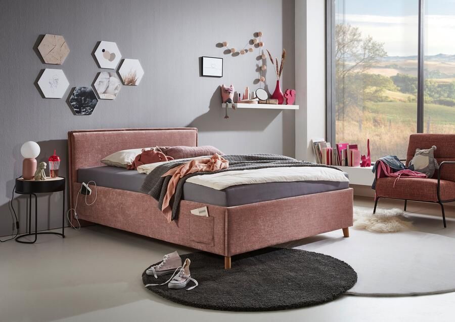 Meise.möbel Kinderledikant Fun Bekleed bed naar keuze met bedkist tienerbed inclusief USB-aansluiting - Foto 1