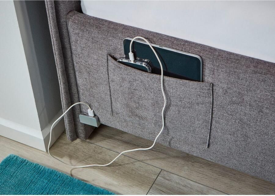 Meise Eenpersoonsbed Ollie Met rugleuning 120 x 200 cm Grijs design Gestoffeerde twijfelaarbedden Grijs Stof Gestoffeerde twijfelaarbedden Twijfelaar (120 cm breed) Normaal bed Op voorraad - Foto 5