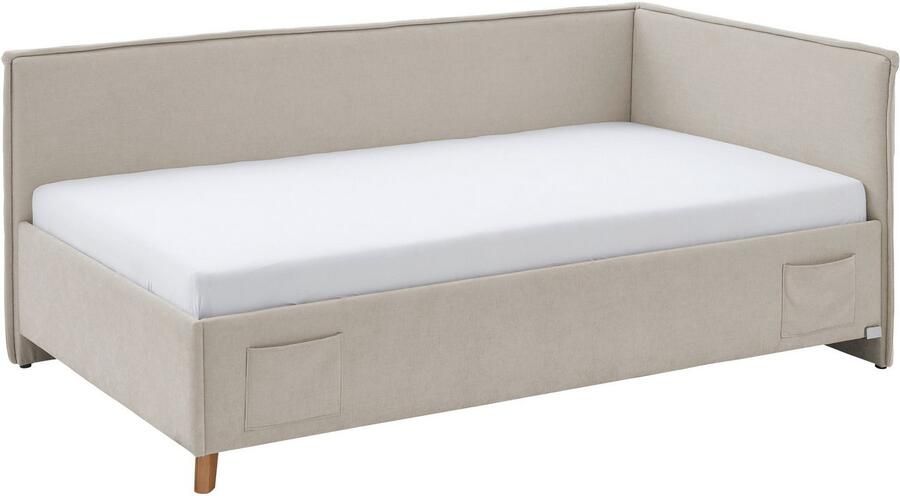 Meise EMOB Kofferbed Ollie Met rugleuning 90 x 200 cm Beigekleurig design Gestoffeerde eenpersoonsbedden Beige Stof Gestoffeerde eenpersoonsbedden Eenpersoons Normaal bed Op voorraad - Foto 12