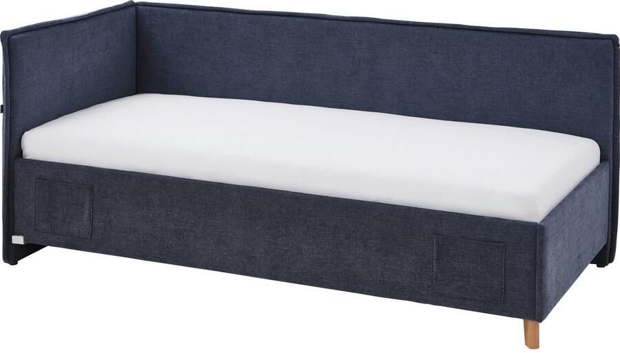 Meise EMOB Twijfelaar Ollie Met rugleuning 140 x 200 cm Donkerblauw design Gestoffeerde tweepersoonsbedden Blauw Stof Gestoffeerde tweepersoonsbedden Tweepersoons Normaal bed Op voorraad - Foto 6