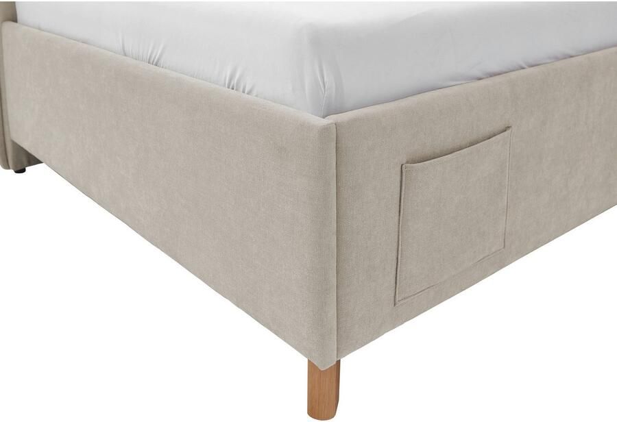 Meise EMOB Kofferbed Ollie Met rugleuning 90 x 200 cm Beigekleurig design Gestoffeerde eenpersoonsbedden Beige Stof Gestoffeerde eenpersoonsbedden Eenpersoons Normaal bed Op voorraad - Foto 9