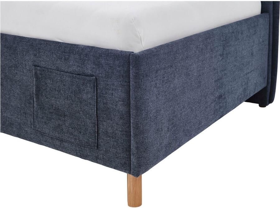 Meise EMOB Twijfelaar Ollie Met rugleuning 140 x 200 cm Donkerblauw design Gestoffeerde tweepersoonsbedden Blauw Stof Gestoffeerde tweepersoonsbedden Tweepersoons Normaal bed Op voorraad - Foto 3