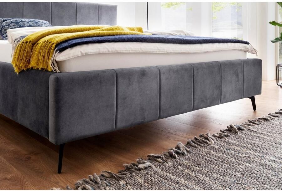 Meise EMOB Tweepersoonsbed Lizzie 180x200cm met opbergruimte antraciet Gestoffeerde tweepersoonsbedden Antraciet Polyester Gestoffeerde tweepersoonsbedden Tweepersoons Normaal bed Op voorraad - Foto 4