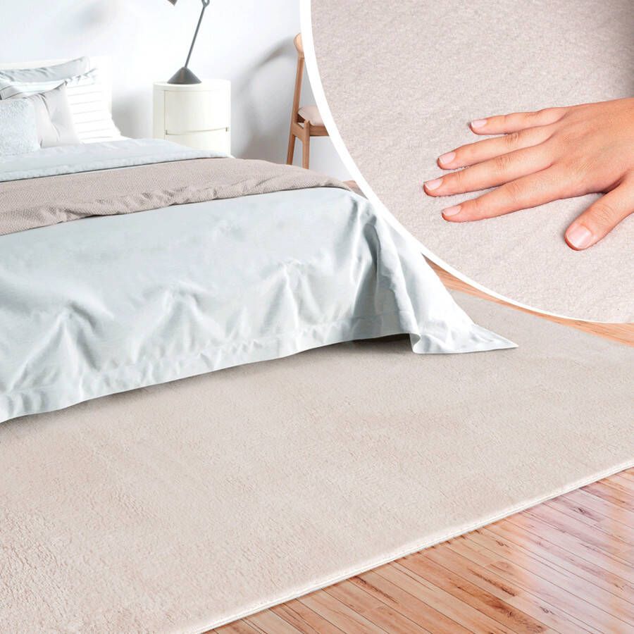 Merinos Vloerkleed Loft 37 vloerkleed van imitatiebont zacht en knus bont gevoel anti-slip onderkant - Foto 3