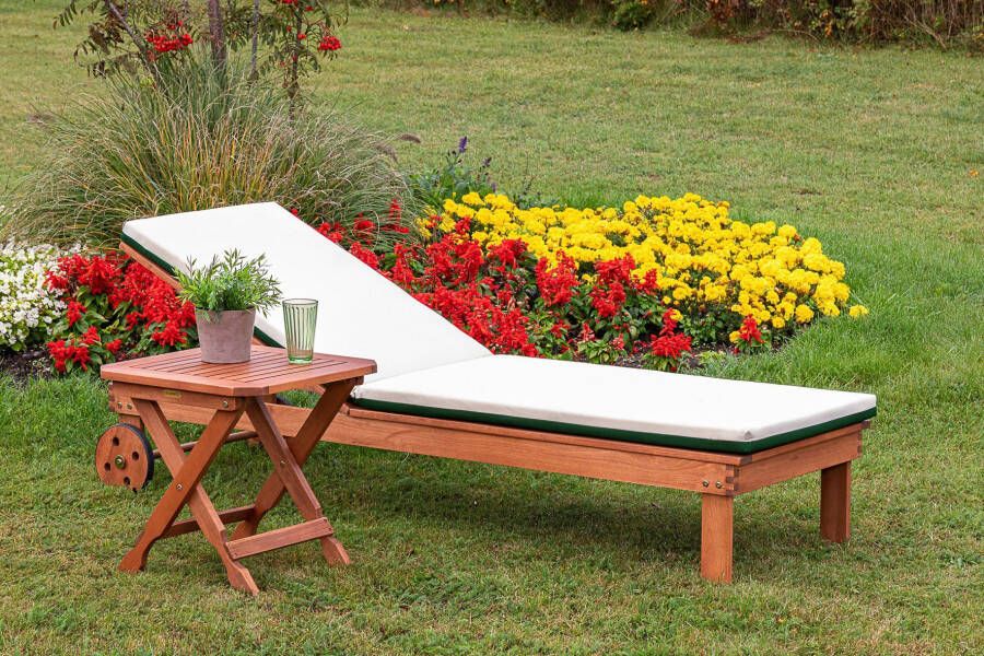 MERXX Ligstoel Verstelbaar ligbed set 1 ligbed en 1 hocker met kussens (voordeelset 2-delig)