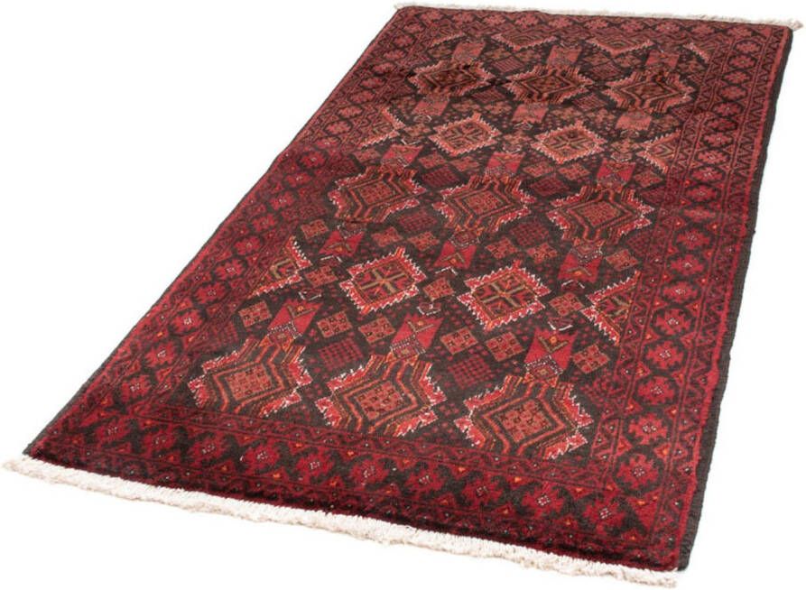 Morgenland Hoogpolige loper Belutsch geheel gedessineerd rosso 195 x 102 cm