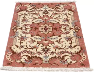 Morgenland Hoogpolige loper Moud medaillon beige 200 x 77 cm Handgeknoopt