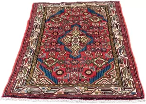 Morgenland Wollen kleed Hosseinabad medaillon rosso 120 x 80 cm Handgeknoopt