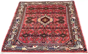 Morgenland Wollen kleed Hosseinabad medaillon rosso 125 x 80 cm Handgeknoopt
